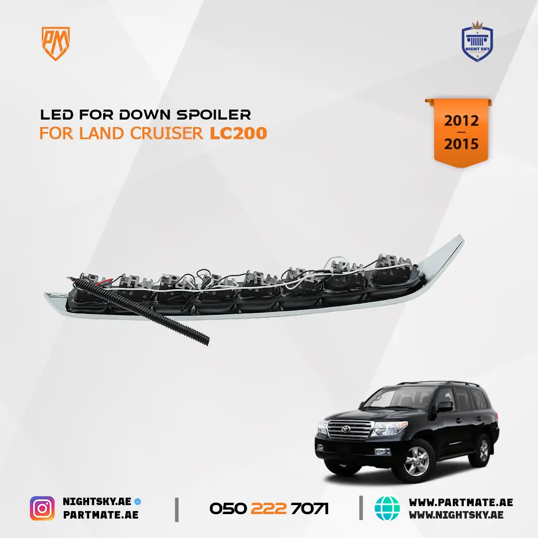 Toyota Land Cruiser FJ200 Front Bumper LED DRL Spoiler Light 2014 - Image 3