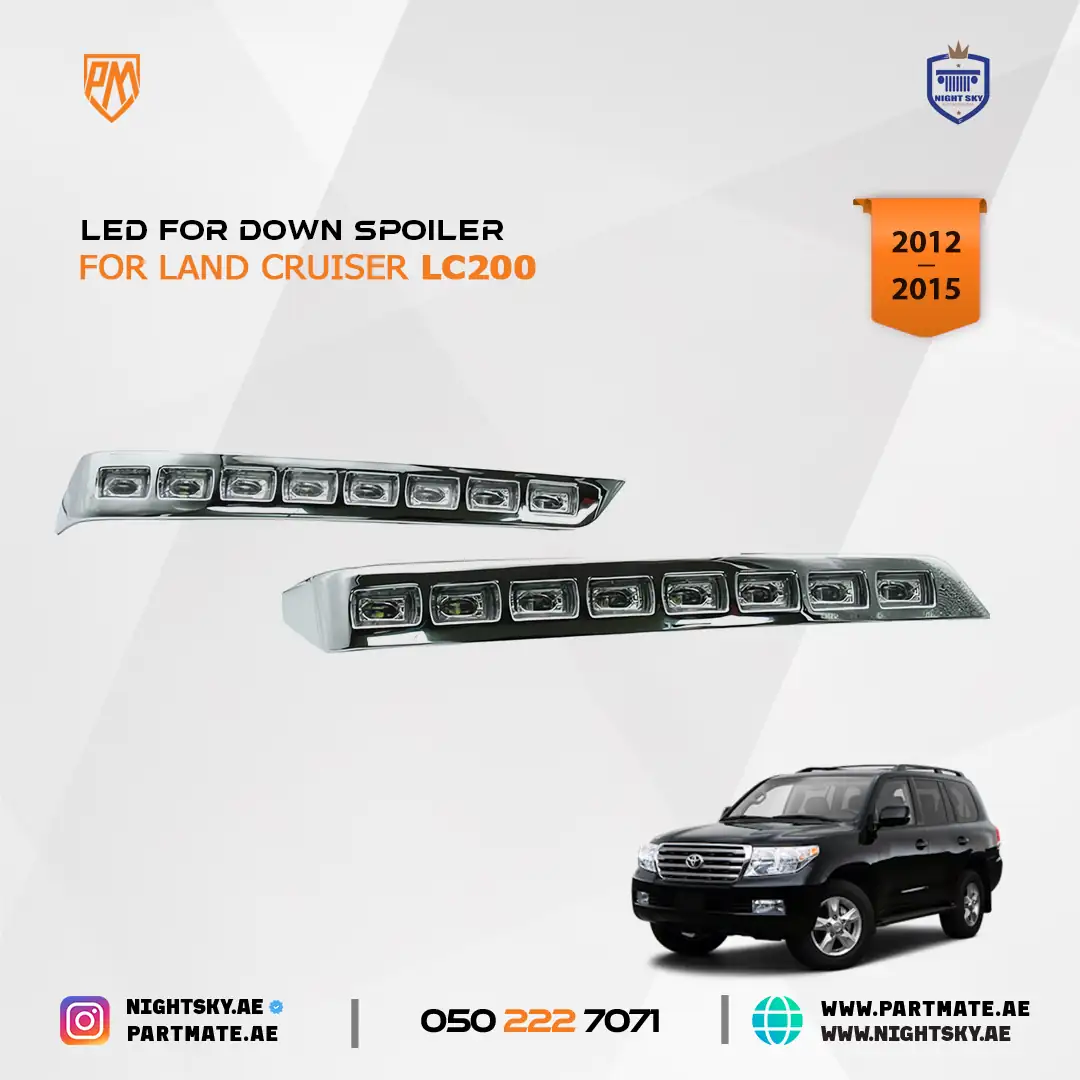 Toyota Land Cruiser FJ200 Front Bumper LED DRL Spoiler Light 2014 - Image 4