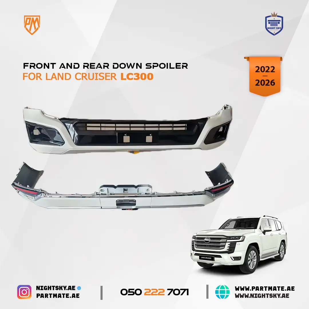 Toyota Land Cruiser LC300 Front Rear Bumper Lip Kit Red 2026 Design - Image 2