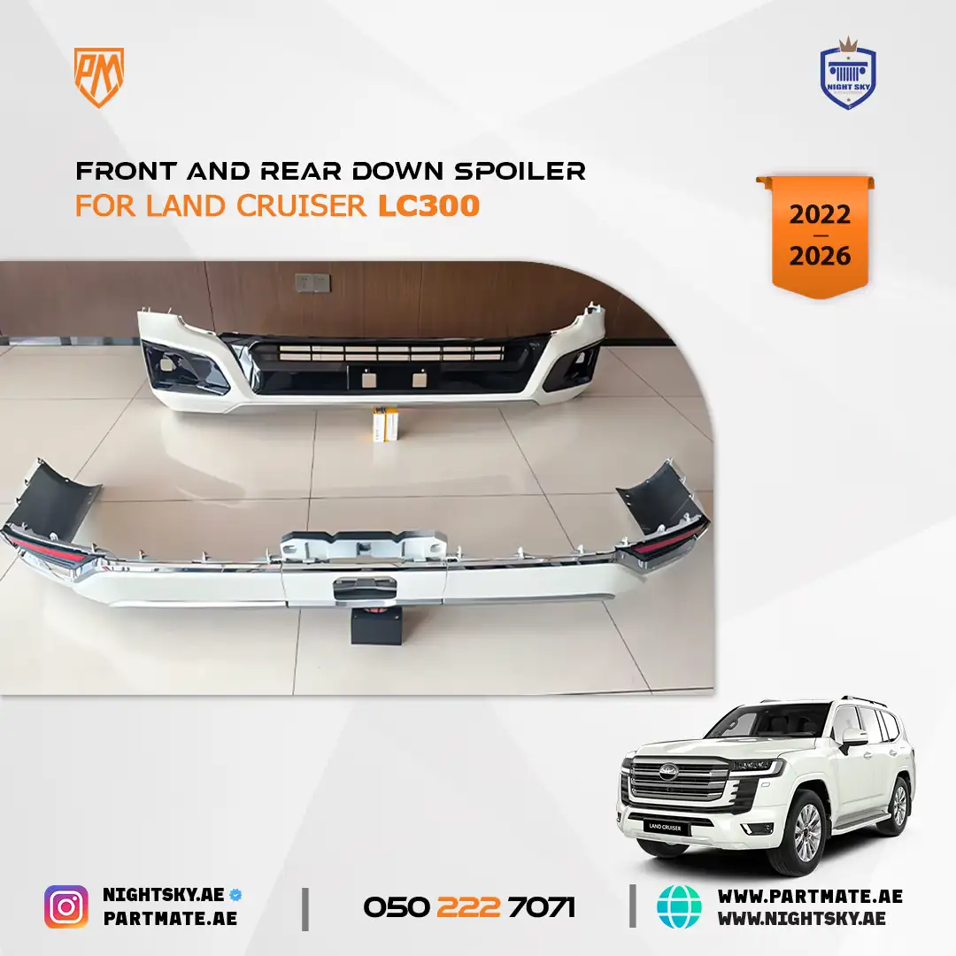 Toyota Land Cruiser LC300 Front Rear Bumper Lip Kit Red 2026 Design - Image 3