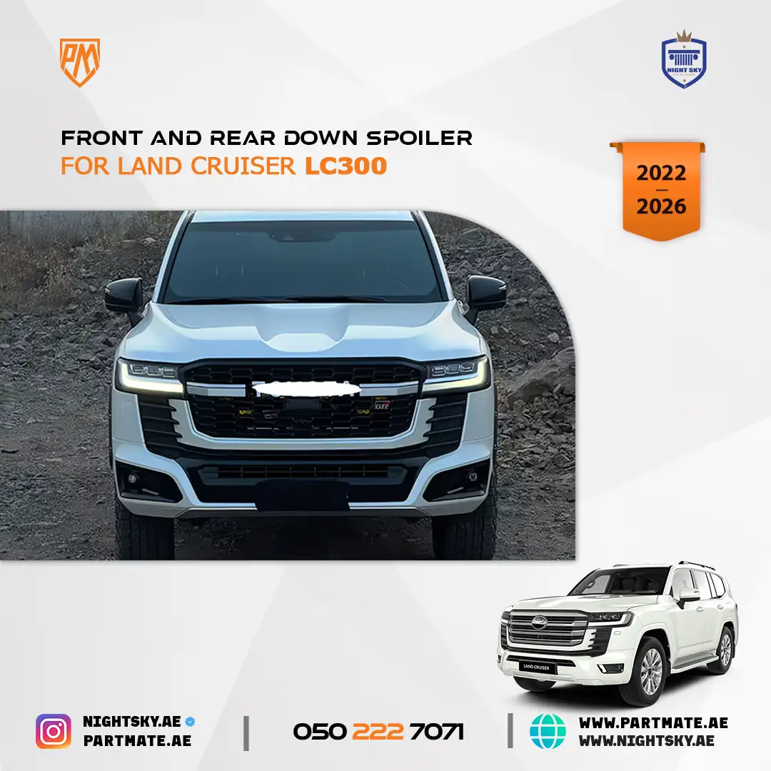 Toyota Land Cruiser LC300 Front Rear Bumper Lip Kit Red 2026 Design - Image 4