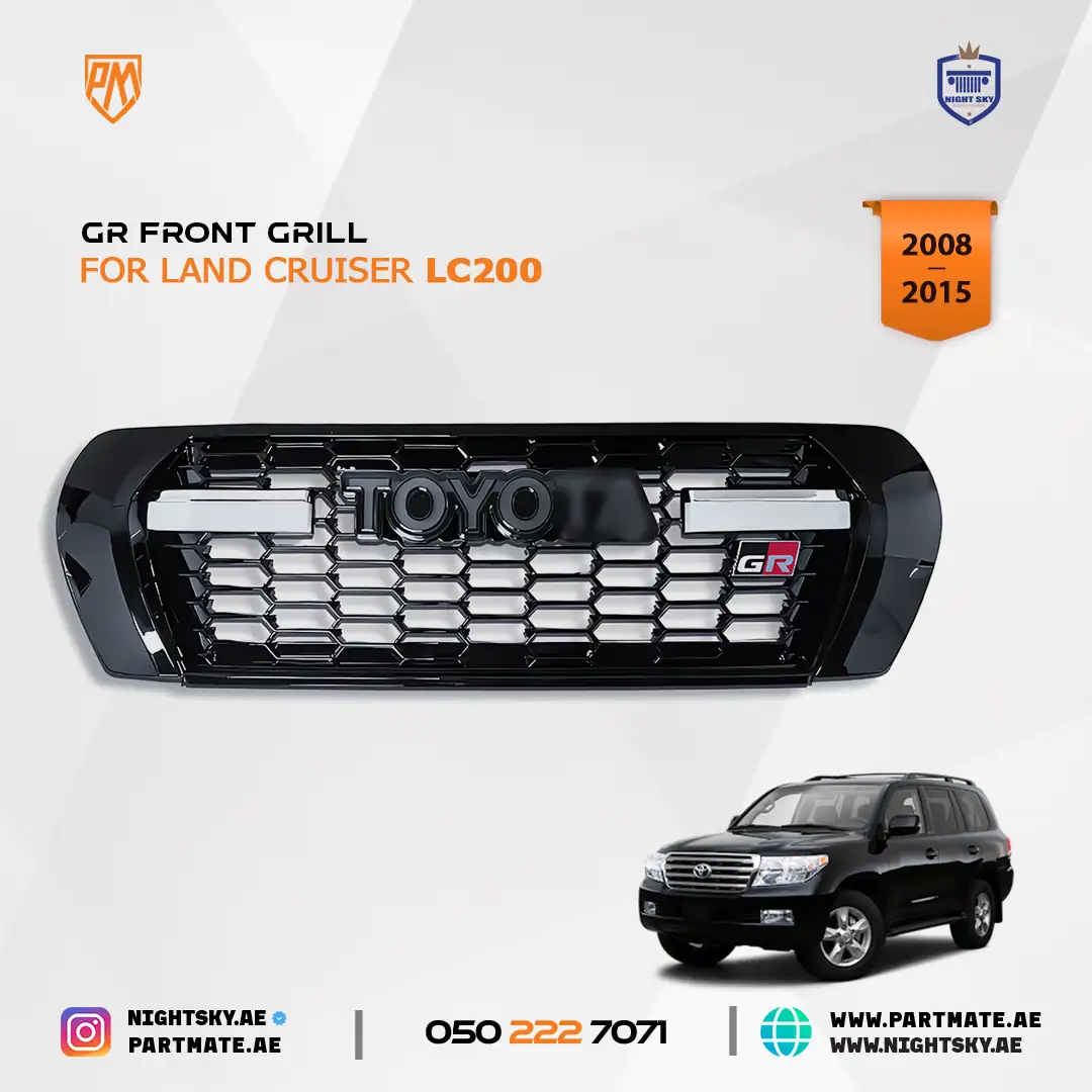 Toyota Land Cruiser LC200 Front Grille with LED Lamp 2008-2015 - Image 2
