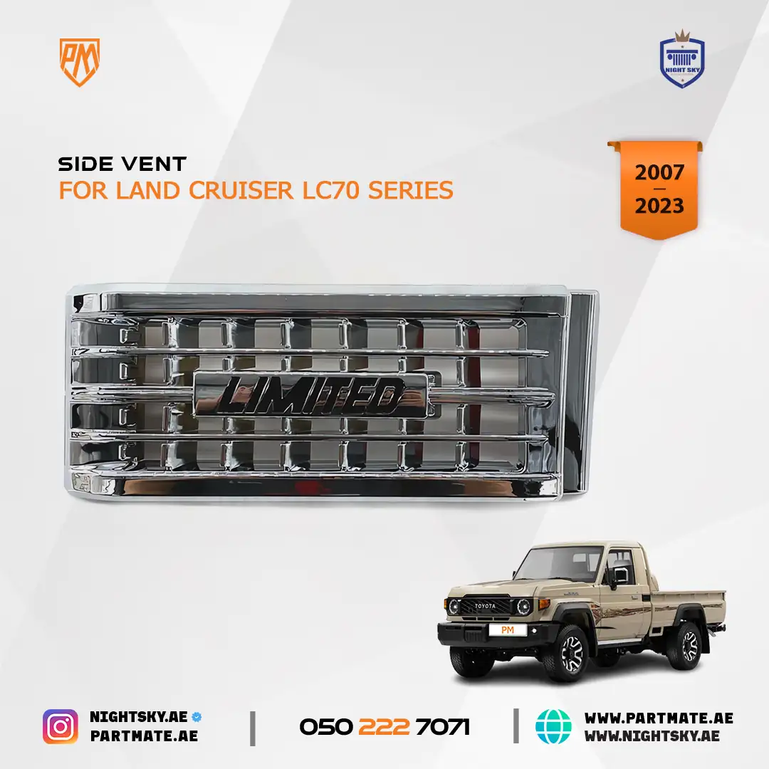 Toyota Land Cruiser LC70-79 Chrome Air Vent Cover Limited Style - Image 2