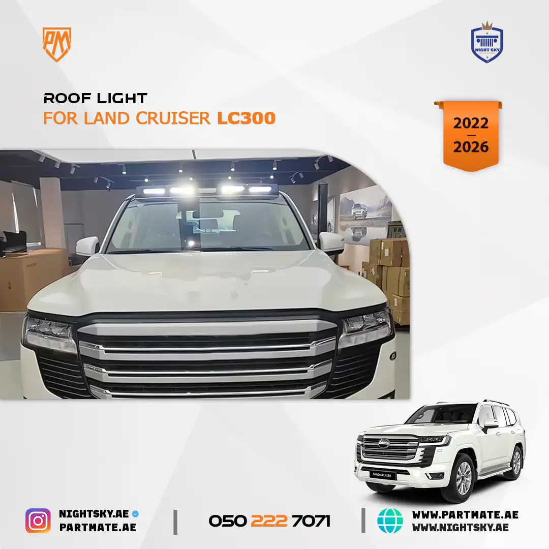 Toyota Land Cruiser LC300 Roof Top LED Light Bar Gloss Black 2022-2025 - Image 4