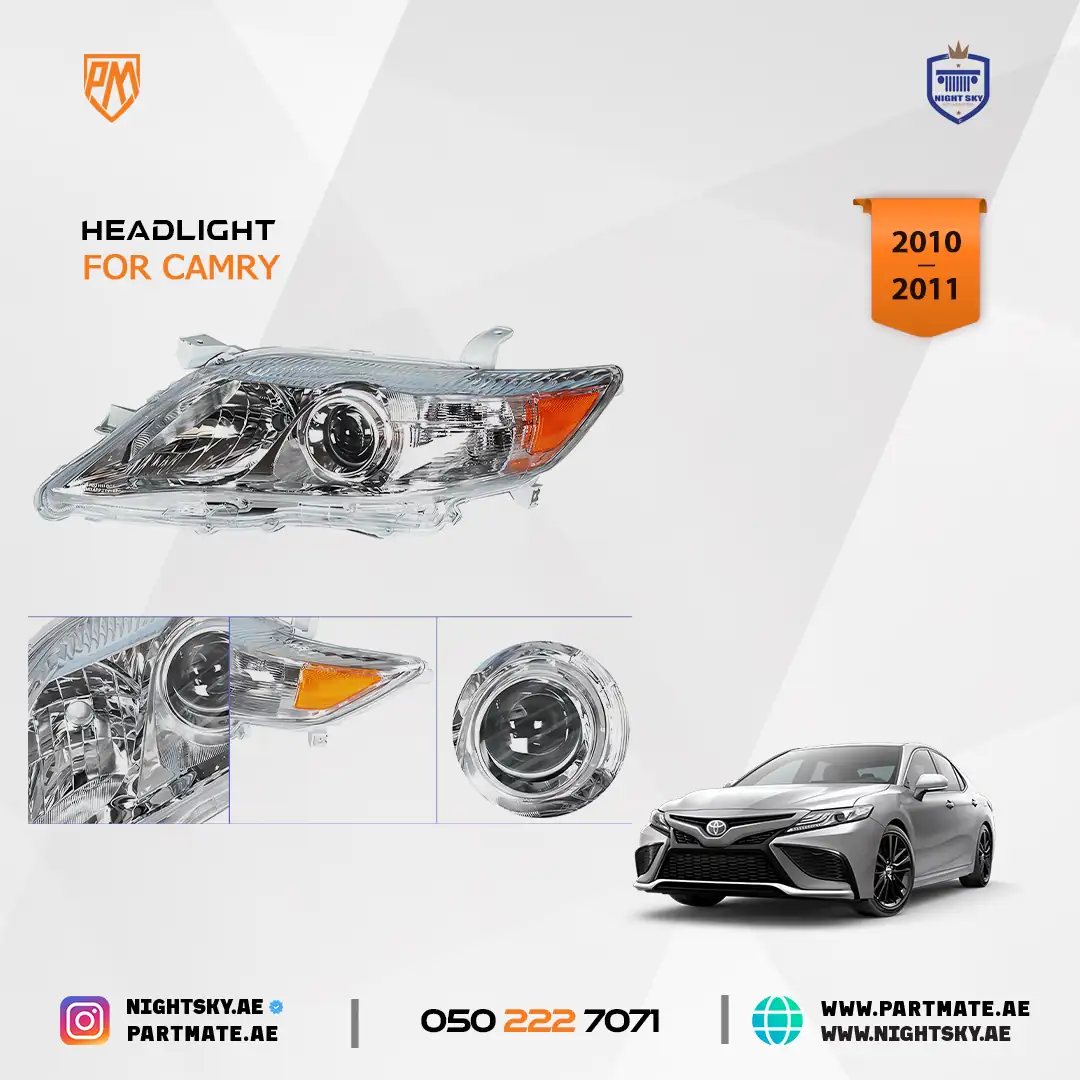 Toyota Camry Projector Headlight Assembly Pair 2010-2011 Driver & Passenger Side - Image 3