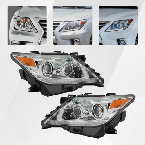 Lexus LX570 OEM Chrome Headlight Assembly Pair with LED DRL 2013-2015