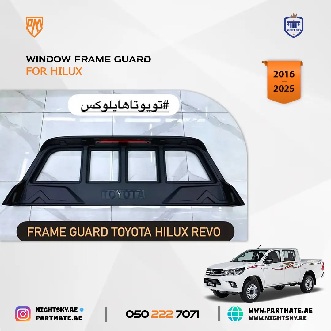 Toyota Hilux Back Window Frame Guard Rear Cab Protector 2016-2025 - Image 3