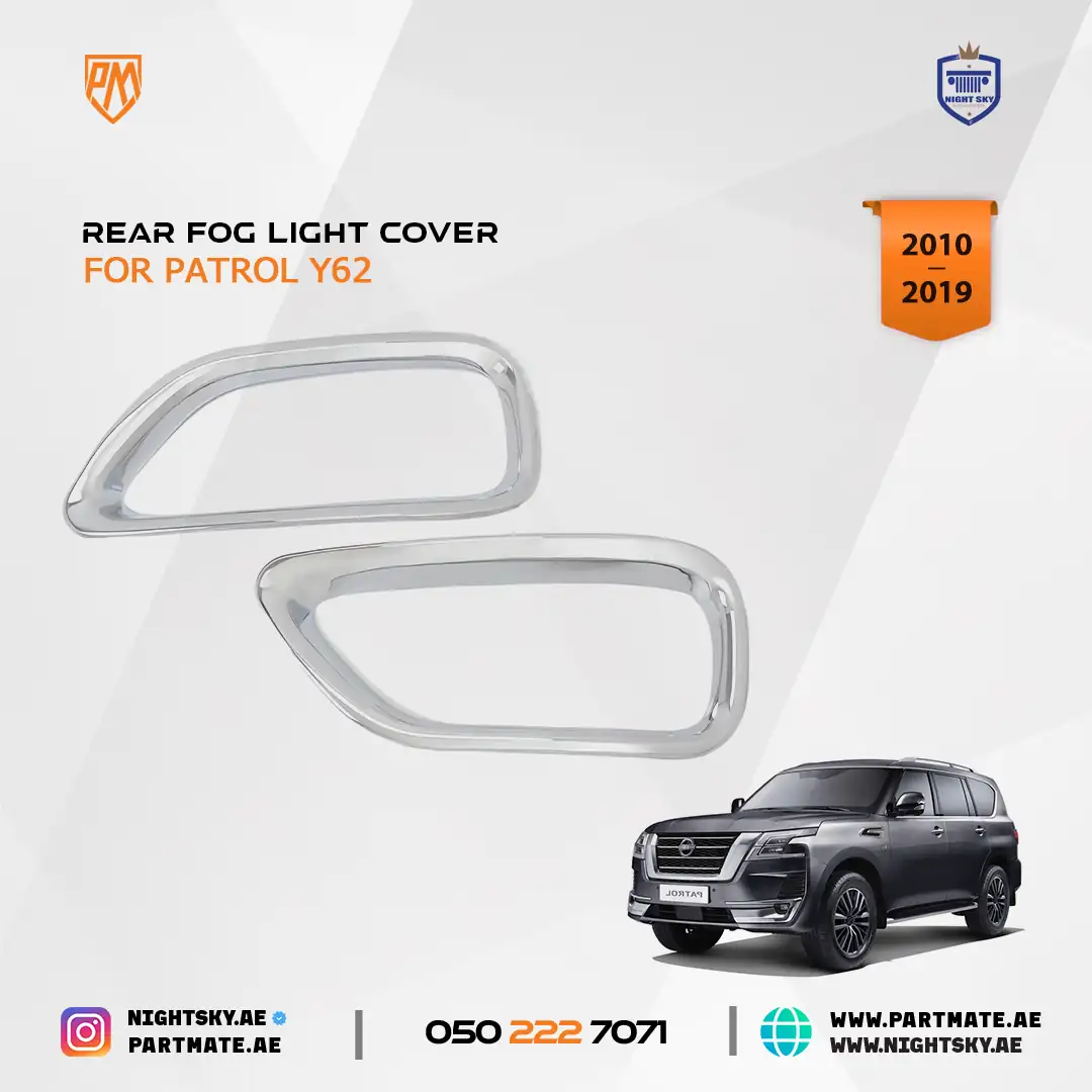Nissan Patrol Y62 Rear Bumper Fog Light Chrome Cover Trim 2016-2018 - Image 3