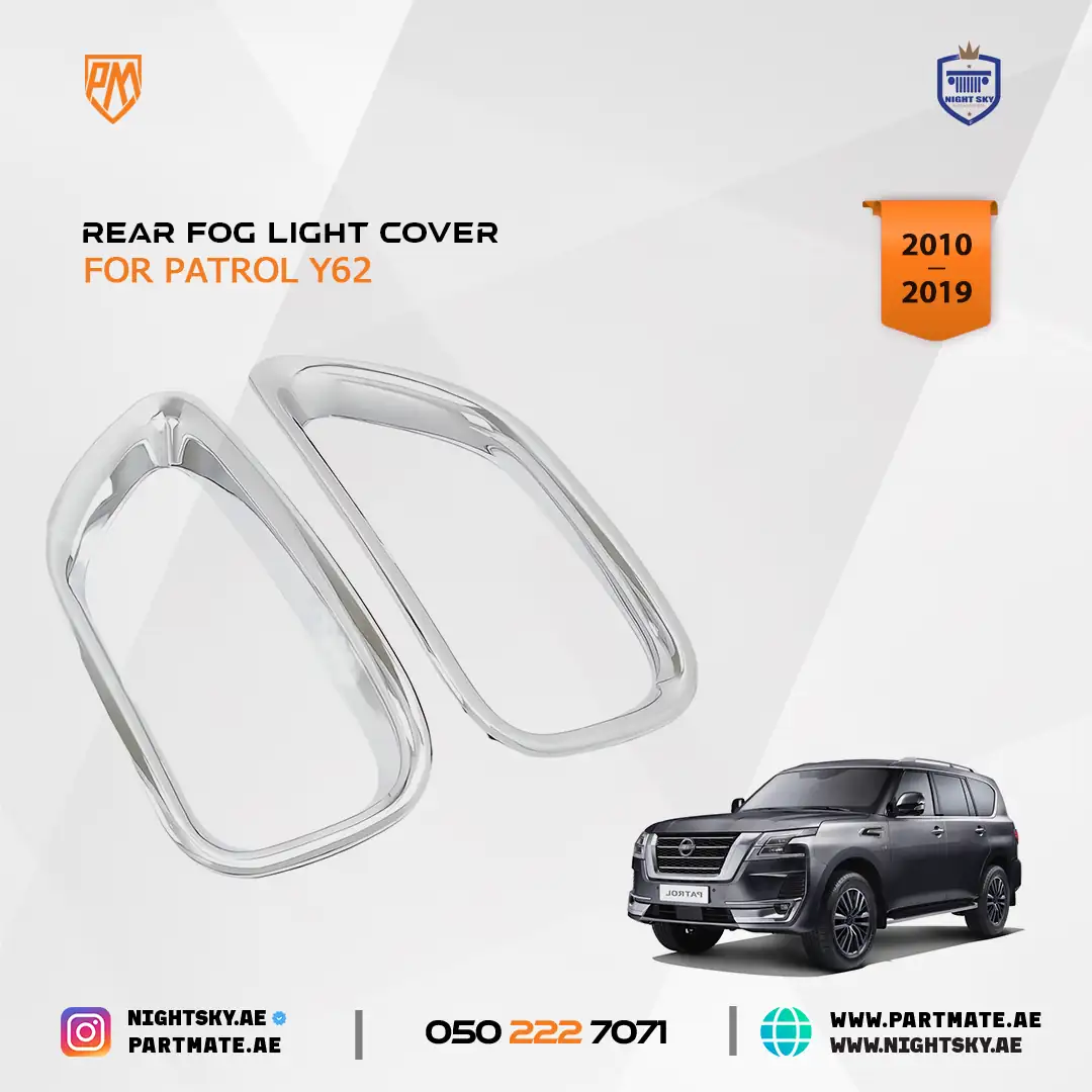 Nissan Patrol Y62 Rear Bumper Fog Light Chrome Cover Trim 2016-2018 - Image 4
