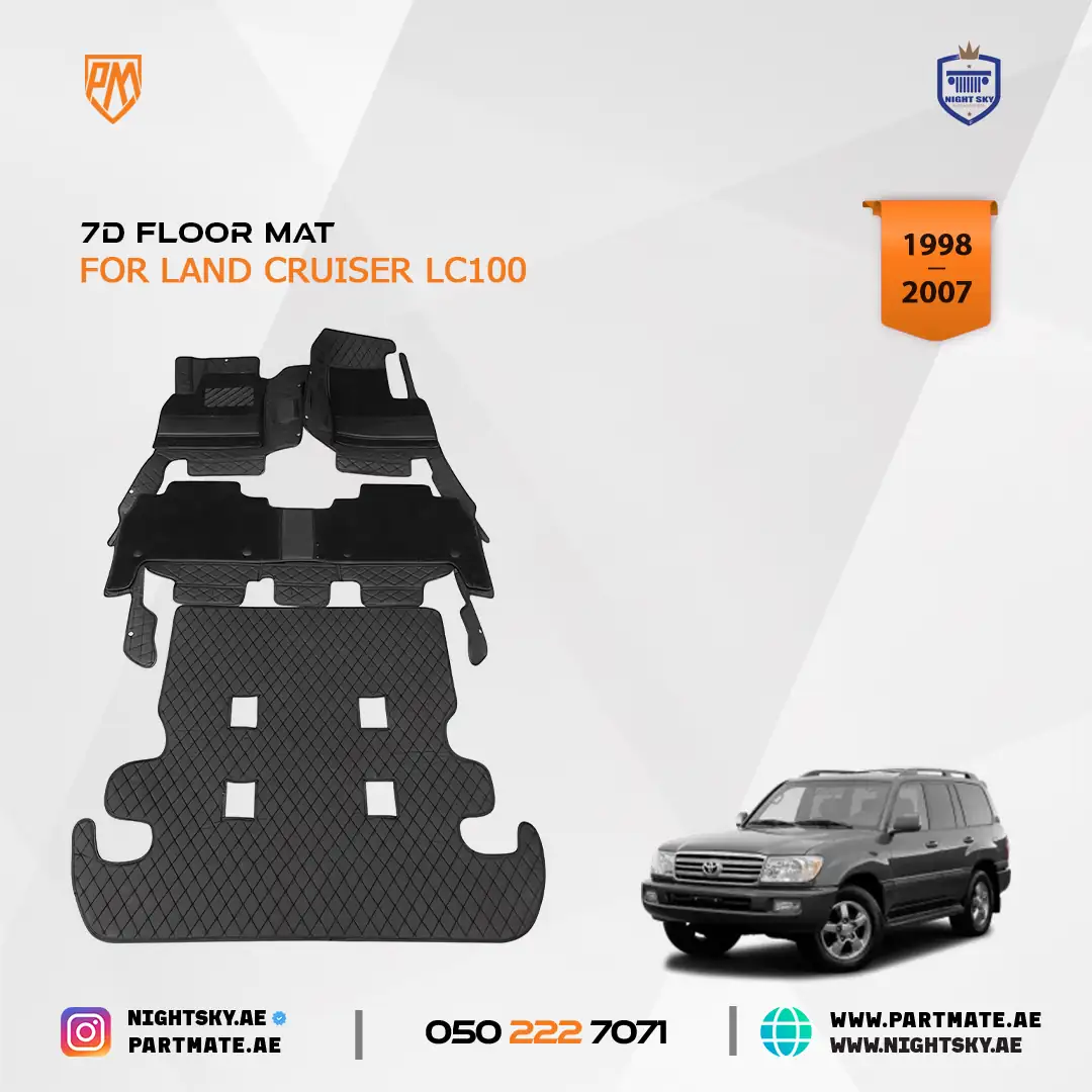Toyota Land Cruiser 7D Double Layer Leather Floor Mats LC100 LC200 LC300 - Image 3