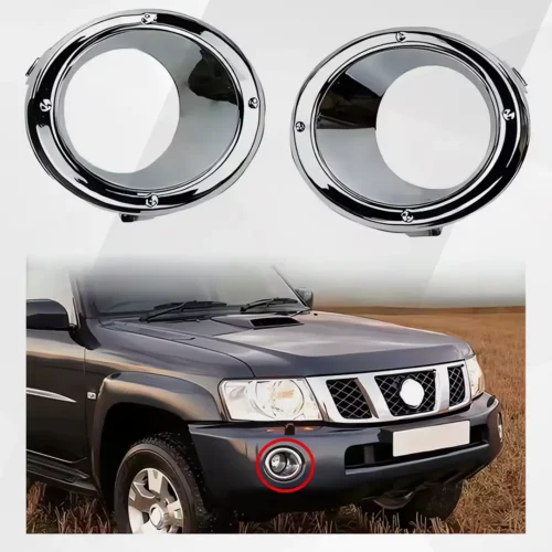 Nissan Patrol Y61 Front Fog Light Chrome Trim Cover Set 2005-2009