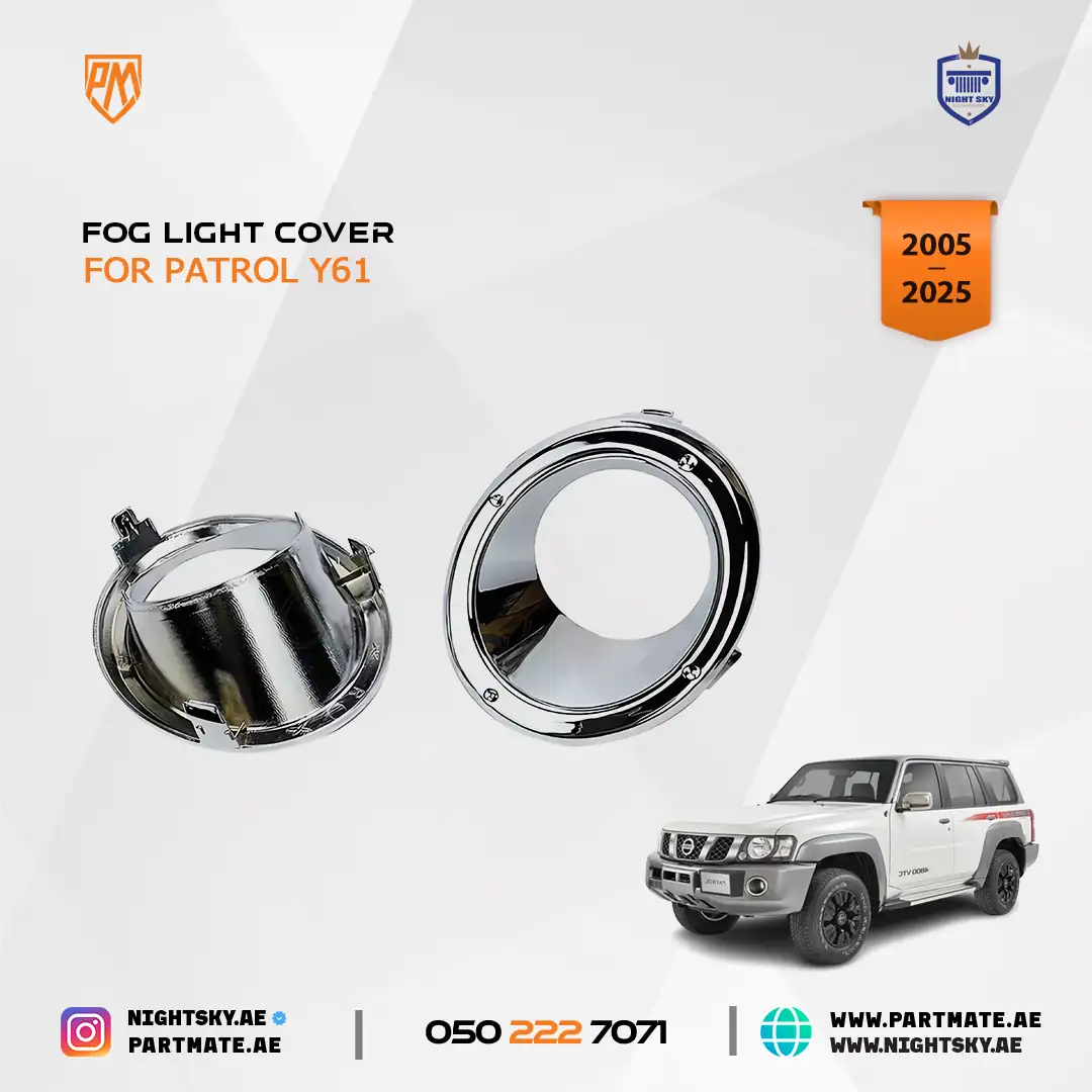 Nissan Patrol Y61 Front Fog Light Chrome Trim Cover Set 2005-2009 - Image 4