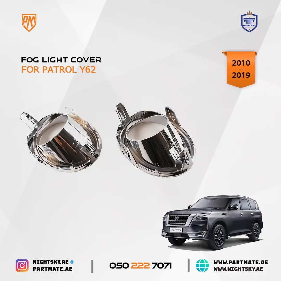 Nissan Patrol Y62 Chrome Front Fog Light Frame Trim 2010-2019 - Image 3