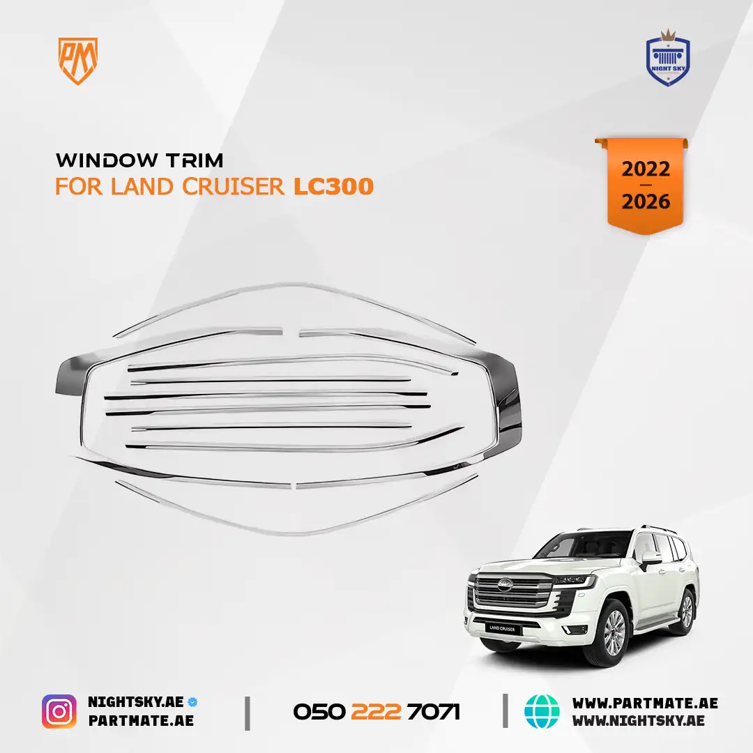 Toyota Land Cruiser LC300 Stainless Steel Window Trim - Image 2